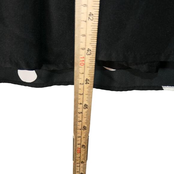 Worthington Faux Wrap Midi Dress Womens XL Black White Polka Dot V Neck High Low - Picture 12 of 16